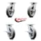 Service Caster 8 Inch Kingpinless Thermoplastic Rubber Wheel Swivel Caster Set with 2 Brakes SCC-KP30S820-TPRRD-2-SLB-2 - alternate 3
